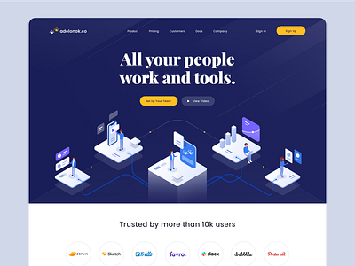 Adelonok.co - Landing Page 👑 branding chart desktop graphic icon illustration isometric isometric illustration isometric people logo mobile partners people productdesign tools typography ui website design work