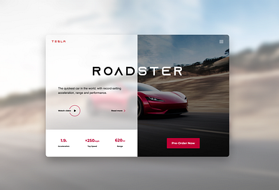 Pre-Order/ 075 075 75 book now car car webiste daily 100 challenge dailyuichallenge design pre order pre order now roadster tesla ui uidesign ux