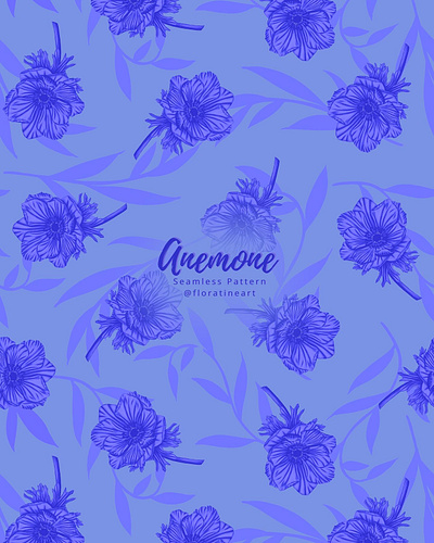 Anemone Floral Pattern Design anemone botanical branding fabric design fabric pattern field floral pattern flower print flowers garden homedecor illustration leggings pattern seamless pattern surface design tropical yoga