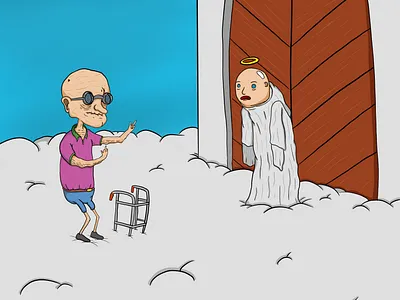 Heavens Gate angel drawing funny gate heaven heavenly heavensgate illustration old old man procreate wisdom