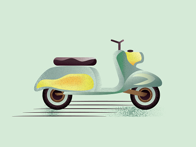 Vintage Scooter 2d 2d art adobe illustrator design design art flat flat illustration illustration scooter texture textured textures vector vehicle vintage