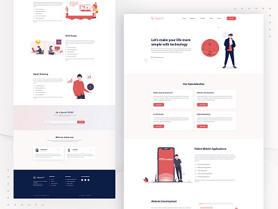 vector it - website design company design illustration landing page ui ux vector web website