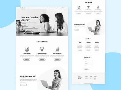 Creative Agency Landing Page Design! adobe xd agency agency website branding design designer landing design landing page landing page design landingpage macbook mockup page design pages sketch ui ux web design website wireframe