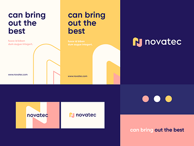 Novatec - identity system abstract branding clever flat geometry icon identity letter logo mark minimal monogram n negativespace pattern typeface