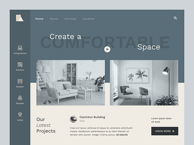 Exploration - Furniture & Interior Website clean furniture hero hero section interior landingpage ui uidesign uidesigner uiux uiuxdesign uiuxdesigner userinterface webdesign