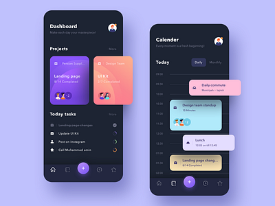 Busy day app design ui