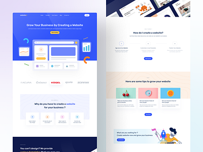 Websitein Landing Page b2b b2b website blue blur design illustration landing page ui ui ux uidesign ux website builder