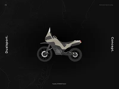 Dualsport Enduro Motorcycle Concept (Yamaha XT660Z Ténéré) adventure black concept design enduro flat flat design flat illustration illustration motorbike motorcycle vector