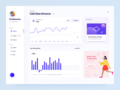 Productivity Dashboard app clean dashboard app dashboard ui design ui ux