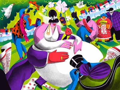 Crazy Colors: Wedding Boom bride celebration character couple design design studio digital art digital illustration digital painting funny illustration graphic design illustration illustration art illustrator love married party people procreate wedding