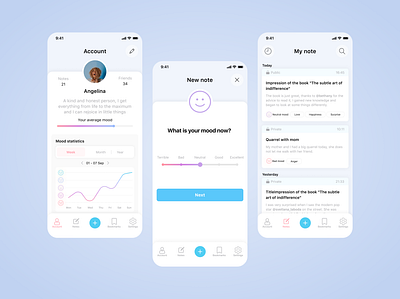 Mobile app account design ios ios app mobile app mobile application mood mood app notes notes app ui ui ux