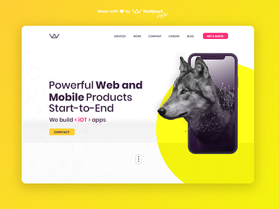 Wolfpack Digital Website Re-design - Creative Session No.4 agency landing page agency website flat landing page minimalist neon wolf