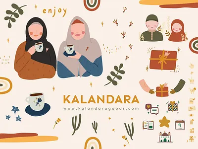 Kalandara brand brand design branding earthtone flatdesign girl graphic illustration kids playful pruduct studio ui vector website