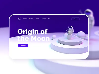 Origin of the Moon 3d cosmos graphic landing page landing page design mock up moon space ui ui design ux ui ux ui design webdesign