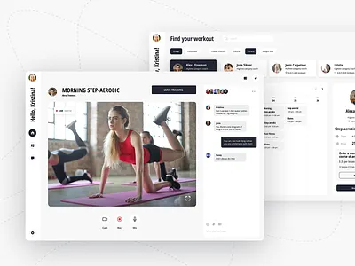 Online Gym Platform app app concept app design design desktop figma fitness flat interface minimal online sport ui uiuxdesign ux workouts