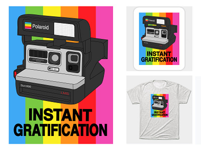 Polaroid Instant Camera Design adobe illustrator adobe indesign adobe photoshop design graphic design illustration mockup photography print design sticker design t shirt design typography vector