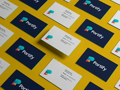 Portify brand - Business Cards branding business cards business cards design graphic design logo logo designer logomark typography