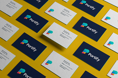 Portify brand - Business Cards branding business cards business cards design graphic design logo logo designer logomark typography