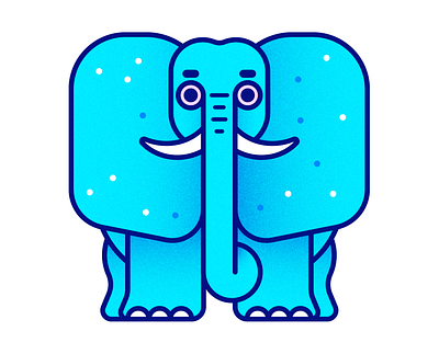 Elephant blue elephant illustration kevinmoran pink