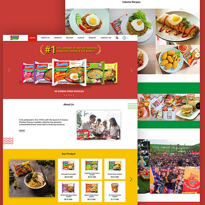 indomie noodles branding company profile design flat indomie noodles simple ui uidesign ux web webdesign