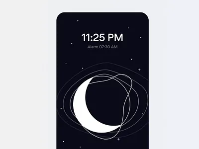 Sleep Tracking App - Animation alarm animation app clean design gogoapps illustration interface minimal mobile moon moving player simple shapes sleep sleeping tracker tracking ui ux