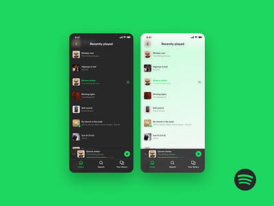 Spotify – Light mode app apple branding dark mode dark ui design icons ios light mode music app music player playlist spotify ui