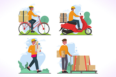 Home Delivery Worker coronavirus covid design dribbble driver icon icon bundle illustration new normal package sending shop ui ux vector