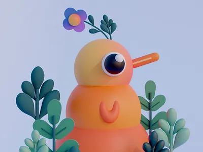 Bird 3d 3dart 3dillustration bird blender blender3d c4d cinema4d design digitalart illustration