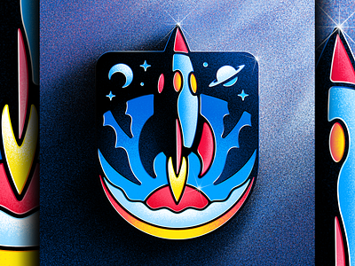 Blast Off Badge 🚀 Enamel Pin astronaut badge blastoff cosmic cosmonaut cosmos enamel pin illustration illustrator lapel pin nasa outer space rocket rocketship san diego space space force spaceship spacex tomorrowland