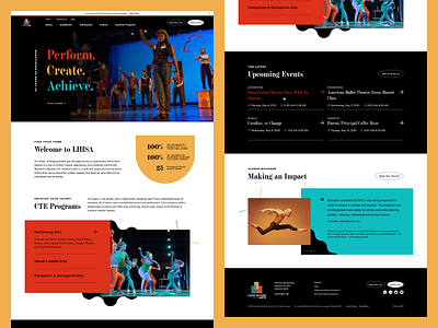 Long Island High School for the Arts—Homepage 02 art school color palette design long island shapes typography ui vector web web design