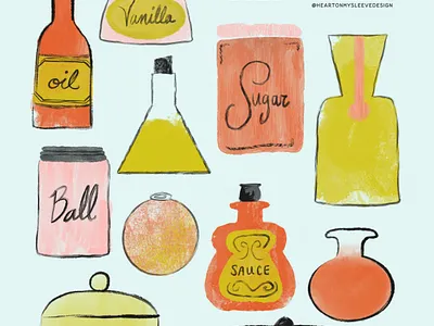 Baketober: Jars baking drawing challenge food illustration illo illustration illustration art kitchen kitchen tools