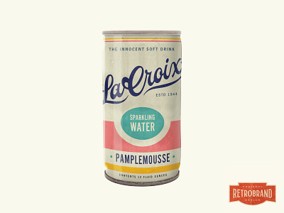 Retrobrand: LaCroix can design handdrawntype handlettering lettering package design script texture typography vintage