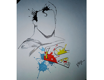 A Symbol of Hope! black comic dc hope minimalist sketch splatter superhero superman