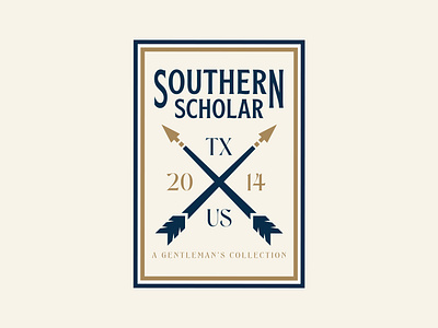 Southern Scholar adobe illustrator arrow arrow logo arrowhead brand brand design brand identity branding branding design feathers gold illustration logo logo design logodesign southern typeface typography