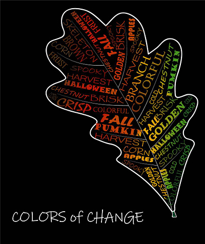 oak leaf typography illustration typography