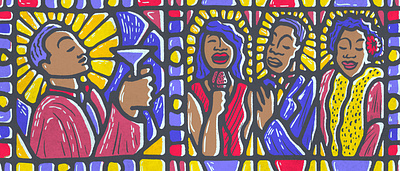 Black Bottom Saints african american black detroit editorial history illustration saints stained glass