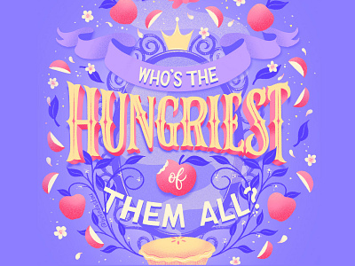 Hungrily Ever After: Snow White Lettering apple disney disney art disney princess evil queen food food illustration food lettering food type hand lettering illustration lettering lettering art lettering artist letters mirror procreate snow white typography