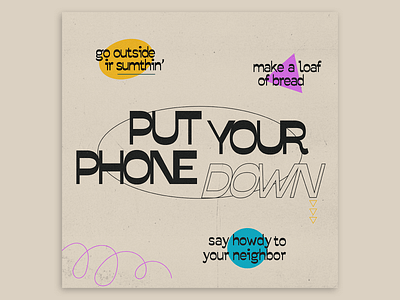 Instagram Post: Put Your Phone Down adobe design facebook femmetype graphicdesign illustration illustrator instagram photoshop snapchat technology texture texturefabrik thesocialdilemma vector womenofdesign youtube