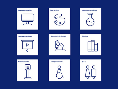 Colegio Maldonado Signage college icon set iconography pictograms school secondary signage