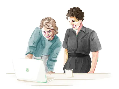 Collaboration Watercolor Spot branding collaboration desk desk illustration digital painting illo illustration illustrator paint people spot illustration spot illustrations teamwork watercolor work illustration