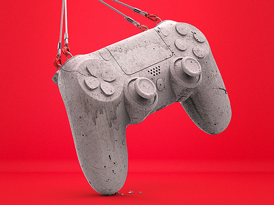 Concrete dualshock 3d advertising c4d concrete dualshock gamepad