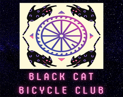Black Cat Bicycle Club artistic bad dryad branding cats design illustration logo visual design