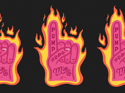 Pump up Mix dribbble dribbble blog fire foam finger mixtape playlist playlist art playlist cover playlists pump up mix