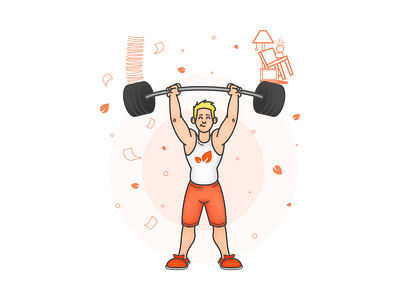 BotaniCo - Purchasing Power Illustration art direction character character design character illustration creative direction design draw graphic design gym illustration illustrations people people illustration power strength weightlifting weights