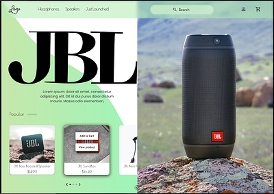 JBL frontpage concept hero section illustration landing page design website design