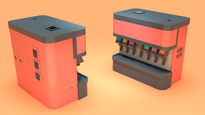 Asset Forge Daily build: Drink Dispenser 3d art asset forge blender3d illustration low poly render