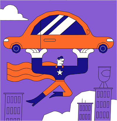 Superhero illustration vector