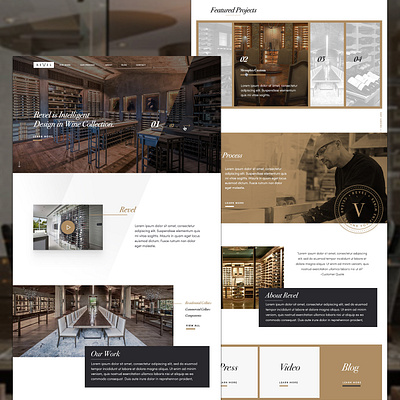 Revel Custom Wine Cellars branding luxury design website design wine