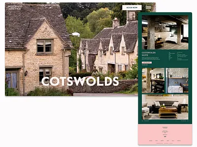 Hotel Website Design Exploration - Theme Room Details bed and breakfast desktop exploration full bleed green hotel branding hotel photos hotel room hotel room details hotel website pink room details rooms ui uidesign web design website website design