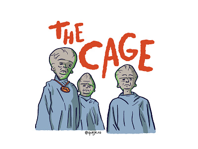 the cage alien drawing illustration pilot sci fi star startrek tos trek